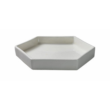 Jamie Young Large Porto Tray in White Ceramic 7PORT-LGWH