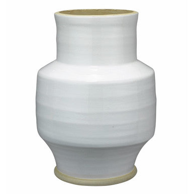 Jamie Young Solstice Ceramic Vase in White and Natural Ceramic 7SOLS-VAWH