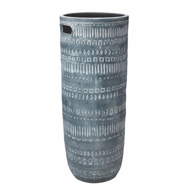 Jamie Young Large Zion Ceramic Vase in Grey and White 7ZION-LGGR