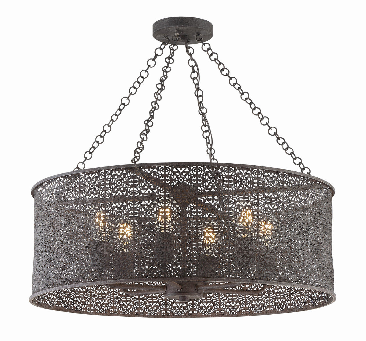 Crystorama Jasmine 6 Light Forged Bronze Chandelier JAS-A5016-FB