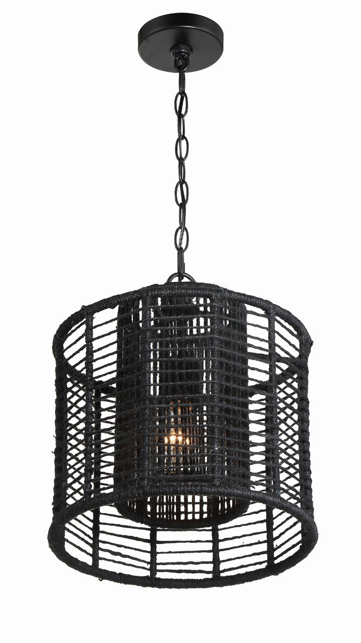 Crystorama Jayna 1 Light Matte Black Pendant JAY-A5001-MK