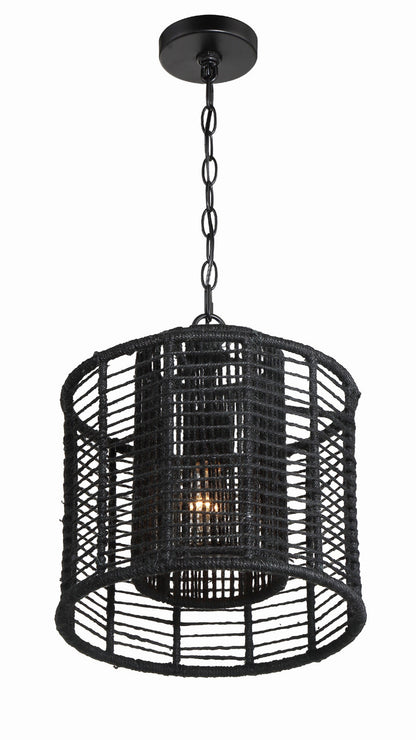 Crystorama Jayna 1 Light Matte Black Pendant JAY-A5001-MK