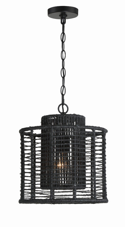 Crystorama Jayna 1 Light Matte Black Pendant JAY-A5001-MK