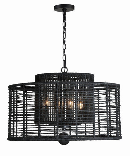 Crystorama Jayna 4 Light Matte Black Chandelier JAY-A5004-MK