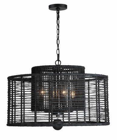 Crystorama Jayna 4 Light Matte Black Chandelier JAY-A5004-MK