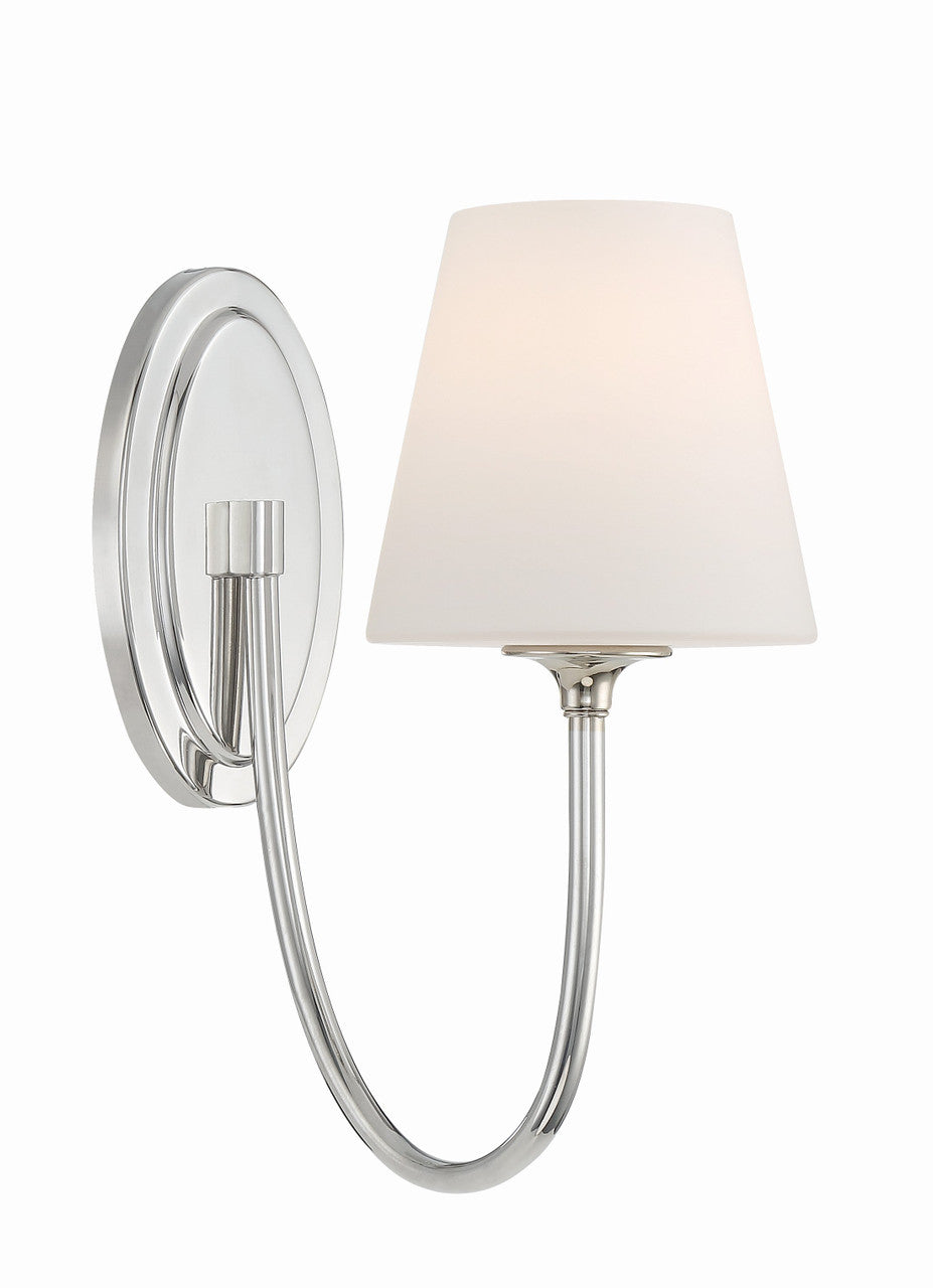 Crystorama Juno 1 Light Polished Nickel Wall Mount JUN-10321-PN