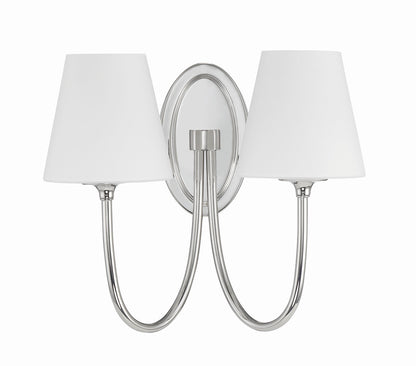 Crystorama Juno 2 Light Polished Nickel Wall Mount JUN-10322-PN