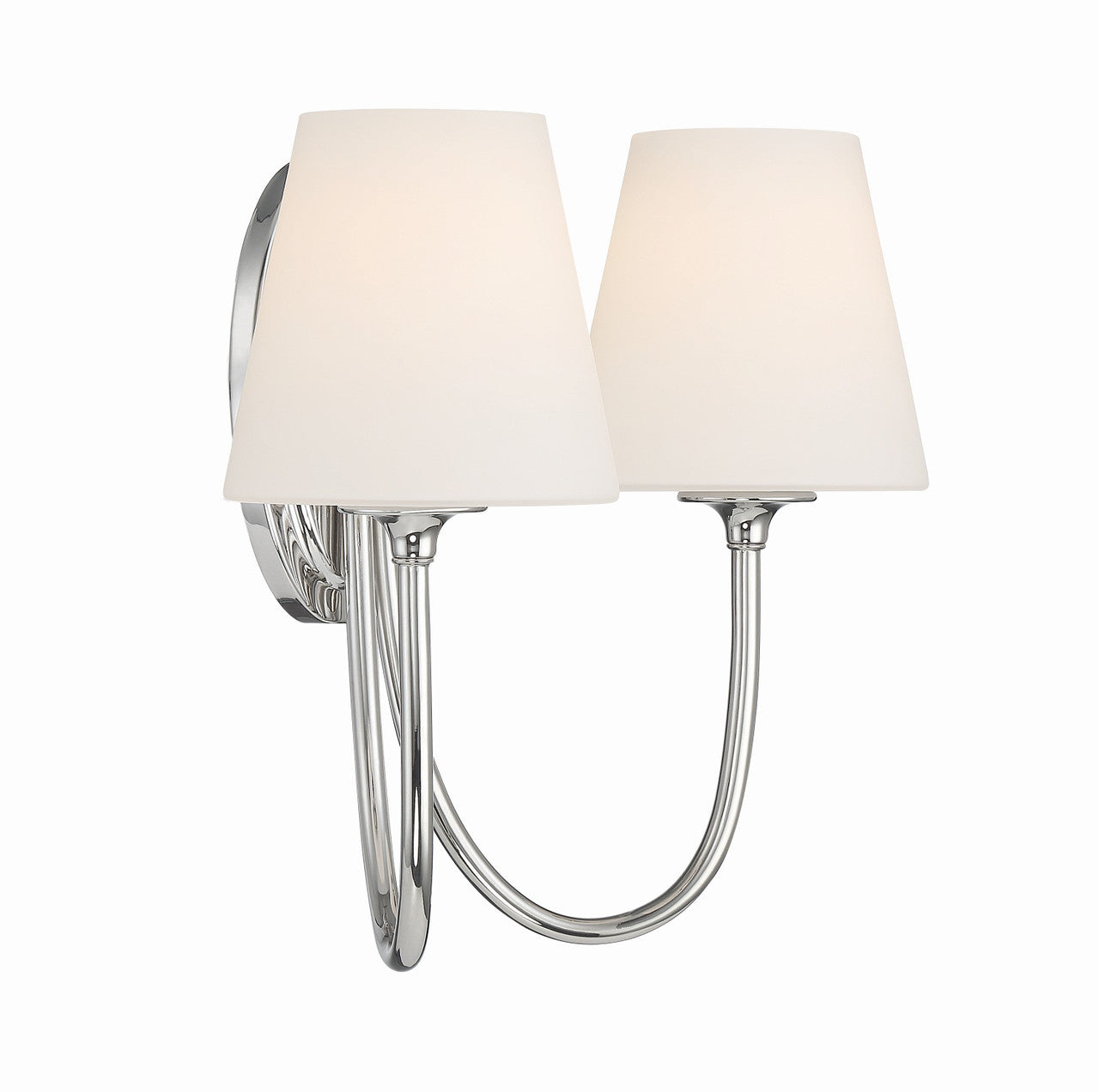 Crystorama Juno 2 Light Polished Nickel Wall Mount JUN-10322-PN