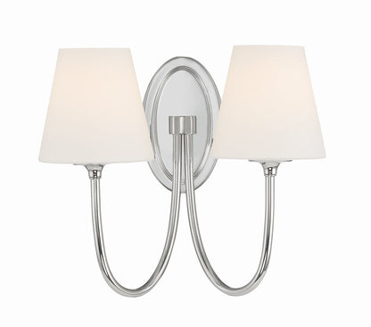 Crystorama Juno 2 Light Polished Nickel Wall Mount JUN-10322-PN