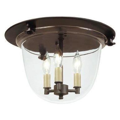 JVI Designs Classic Flush Mount Bell Lantern With Clear Glass in Oil rubbed bronze 1157-08