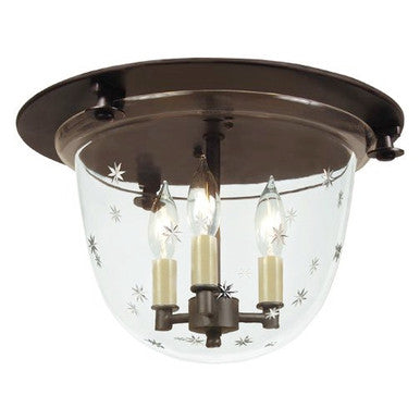 JVI Designs Classic Flush Mount Bell Lantern With Tiny Star Glass in Oil rubbed bronze 1158-08