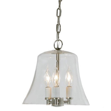 JVI Designs Three Light Greenwich Hanging Bell Lantern in Satin Nickel 1183-17