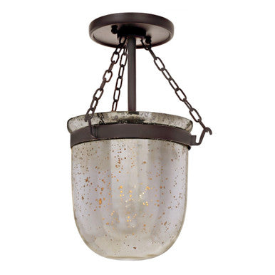 JVI Designs One Light Mercury Bell Jar Ceiling Mount in Oil rubbed bronze 1190-08