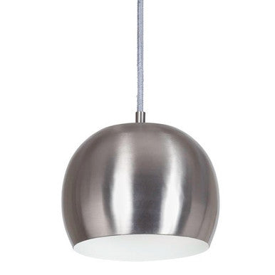 JVI Designs One Light Small Catamount Pendant With White Inside in Satin Nickel 1204-17