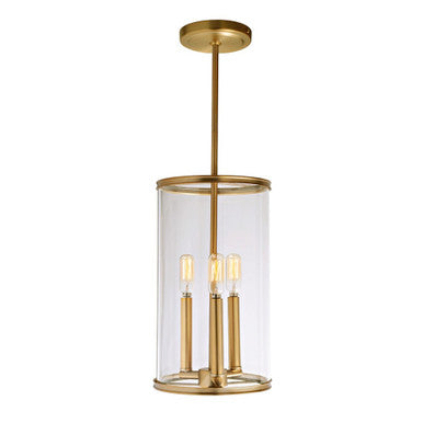 JVI Designs Gramercy Three Light Pendant in Satin Brass 1243-10