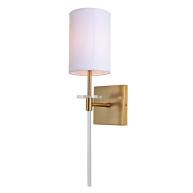 JVI Designs Sutton One Light Wall Sconce in Satin Brass 1261-10