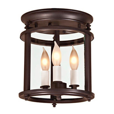 JVI Designs Murray Hill Bent Glass Ceiling Lantern  - Small in Oil rubbed bronze 3019-08