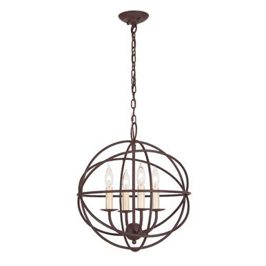 JVI Designs Four Light Globe Chandelier in Rust 3031-22