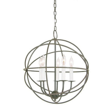 JVI Designs Five Light Globe Chandelier in Aged Silver 3032-23