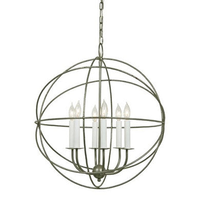 JVI Designs Six Light Globe Chandelier in Aged Silver 3033-23