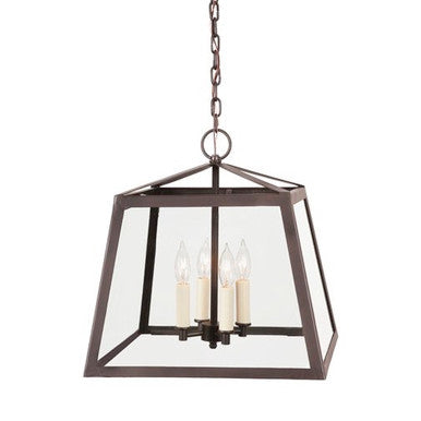 JVI Designs Three Light Large Troy Lantern Clear Glass in Oil rubbed bronze 3037-08