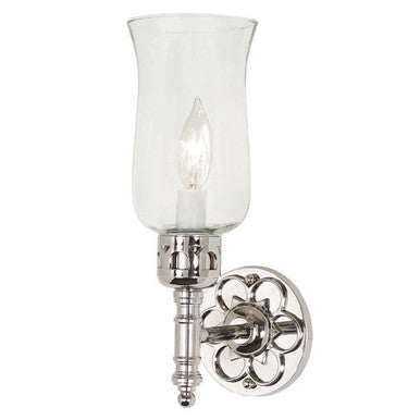 JVI Designs One Light Cast Brass Sconce With Glass Shade in Polished Nickel 325-15