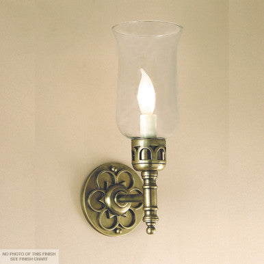 JVI Designs One Light Cast Brass Sconce With Glass Shade in Satin Nickel 325-17