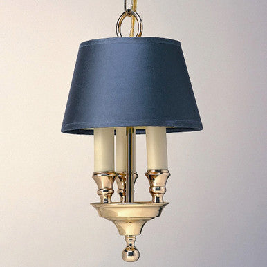 JVI Designs One Light Library Pendant With Black Shade in Polished Brass 704-01