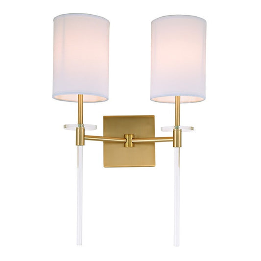 JVI Designs Sutton Two Light Wall Sconce in Satin Brass 1262-10