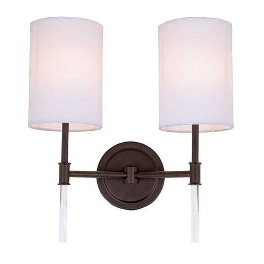 JVI Designs Hudson Two Light Wall Sconce in Oil Rubbed Bronze 1266-08