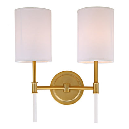 JVI Designs Hudson Two Light Wall Sconce in Satin Brass 1266-10