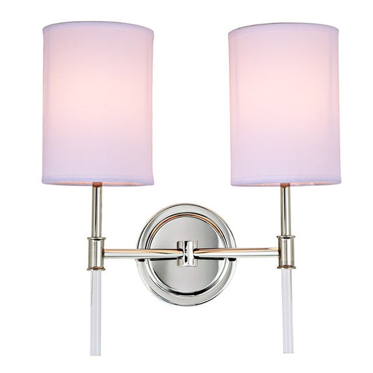 JVI Designs Hudson Two Light Wall Sconce in Polished Nickel 1266-15