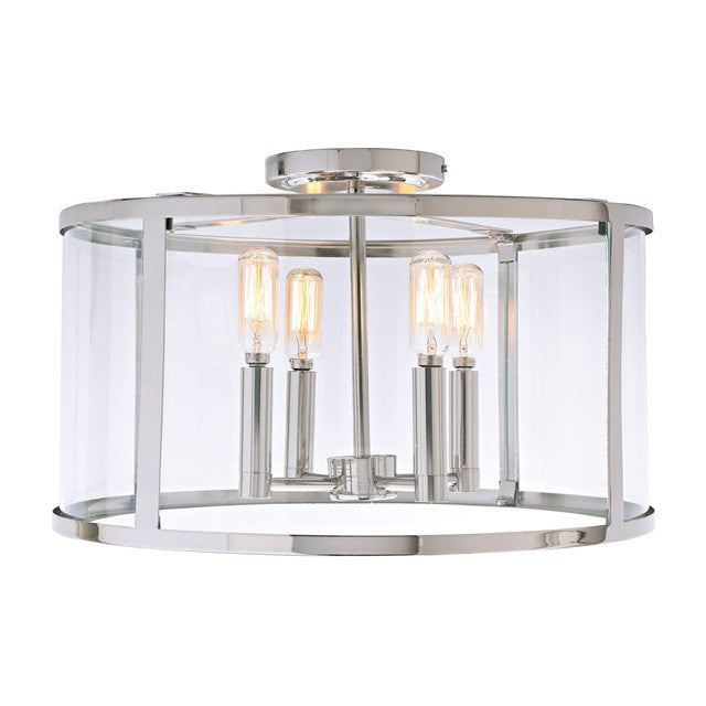 JVI Designs Bryant Four Light Semi-Flush Ceiling Light in Polished Nickel 3061-15