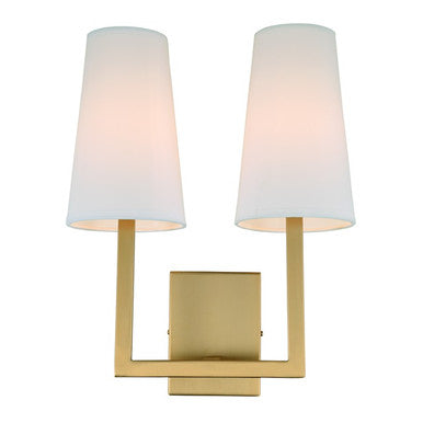 JVI Designs Sullivan Two Light Wall Sconce in Satin Brass 432-10