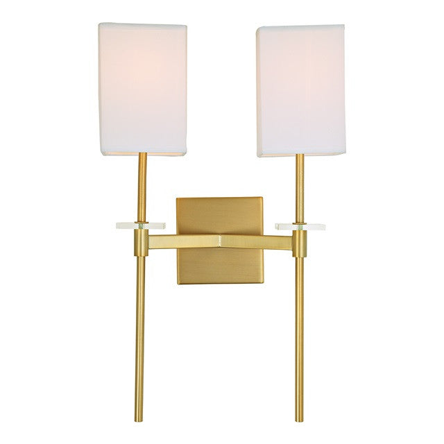 JVI Designs Marcus Two Light Wall Scone in Satin Brass 442-10