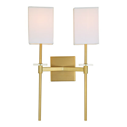 JVI Designs Marcus Two Light Wall Scone in Satin Brass 442-10