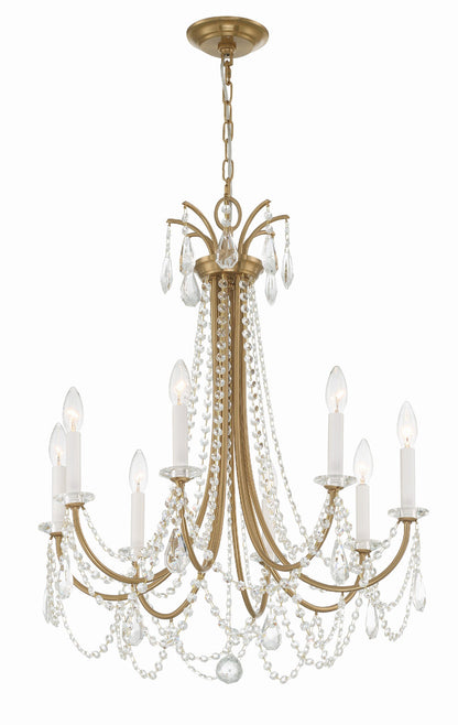 Crystorama Karrington 8 Light Aged Brass Chandelier KAR-90908-AG-CL-MWP