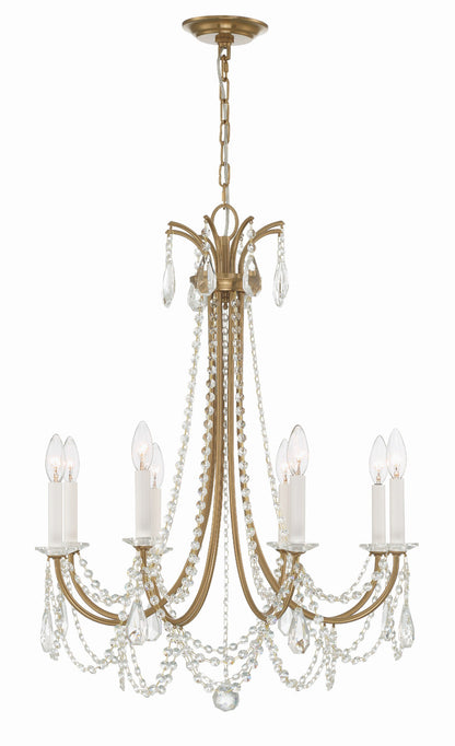 Crystorama Karrington 8 Light Aged Brass Chandelier KAR-90908-AG-CL-MWP