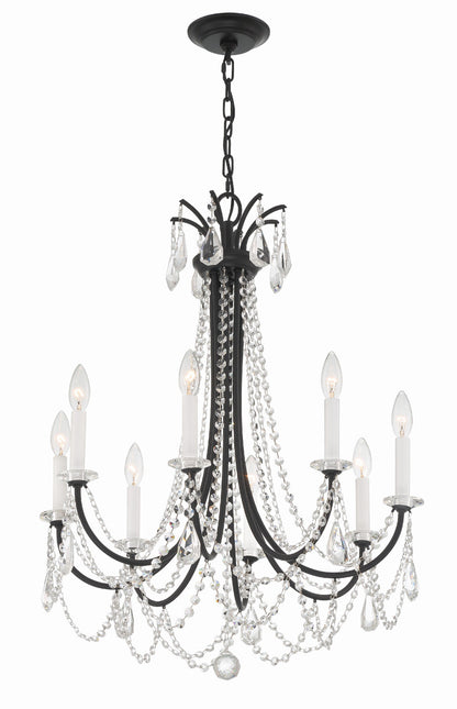 Crystorama Karrington 8 Light Matte Black Chandelier KAR-90908-MK-CL-MWP