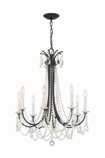 Crystorama Karrington 8 Light Matte Black Chandelier KAR-90908-MK-CL-MWP