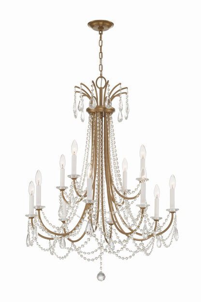 Crystorama Karrington 12 Light Aged Brass Chandelier KAR-90912-AG-CL-MWP