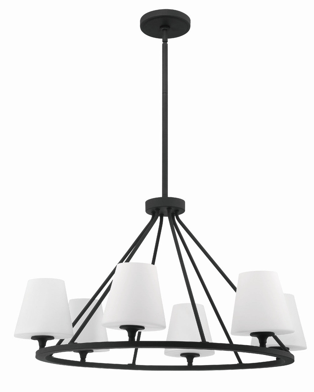 Crystorama Keenan 6 Light Black Forged Chandelier KEE-A3006-BF