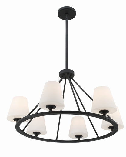 Crystorama Keenan 6 Light Black Forged Chandelier KEE-A3006-BF