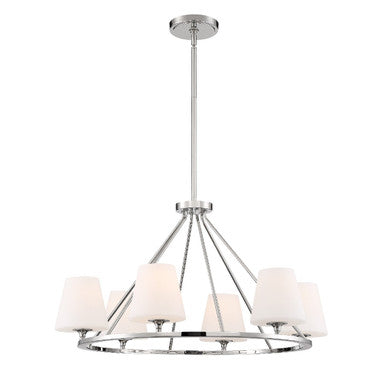 Crystorama Keenan 6 Light Polished Nickel Chandelier KEE-A3006-PN