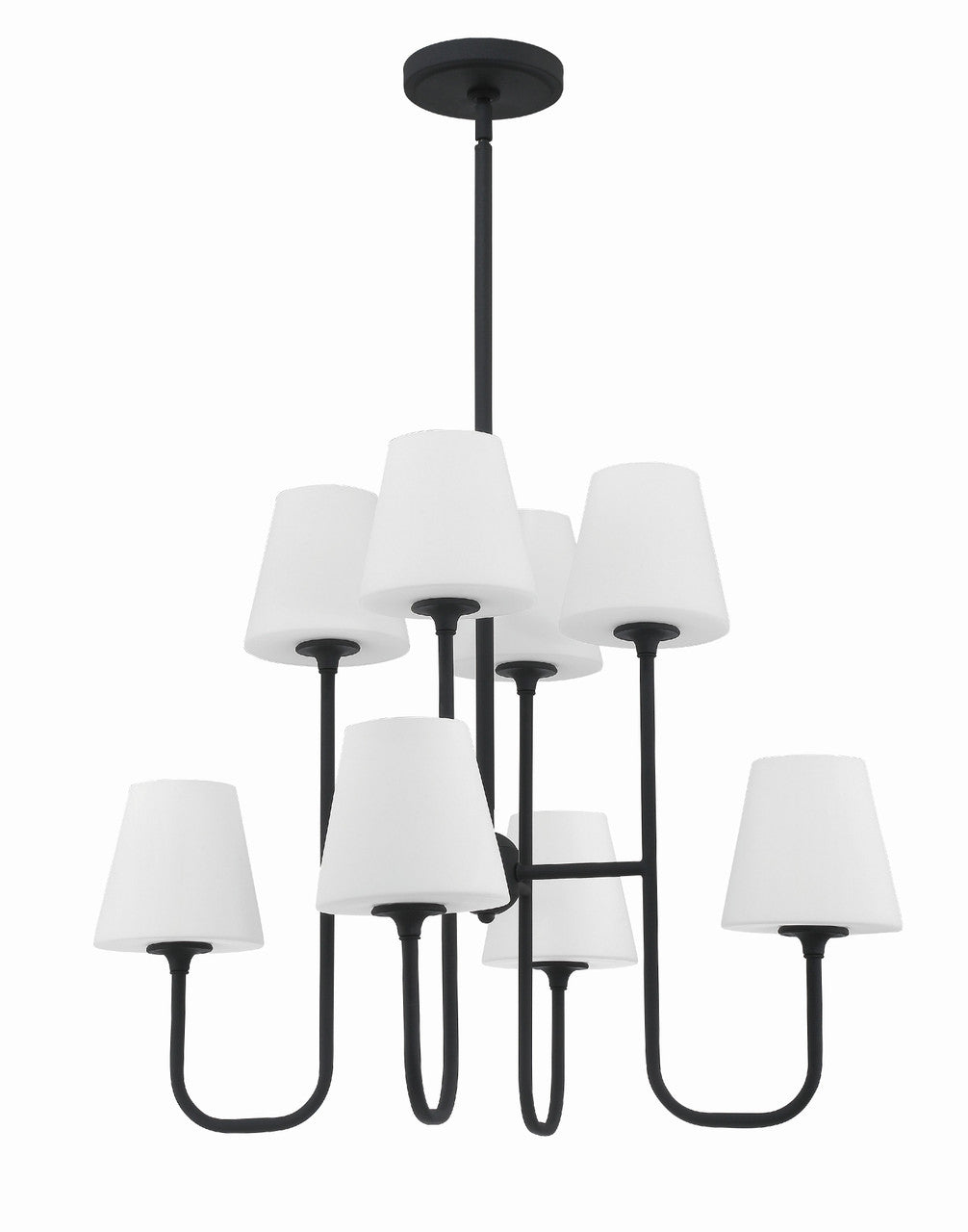 Crystorama Keenan 8 Light Black Forged Chandelier KEE-A3008-BF