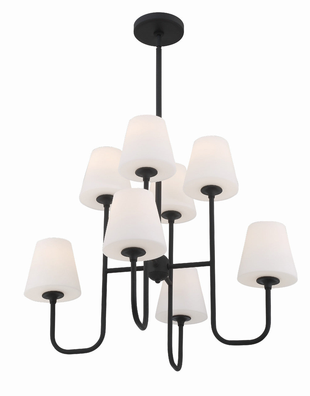 Crystorama Keenan 8 Light Black Forged Chandelier KEE-A3008-BF