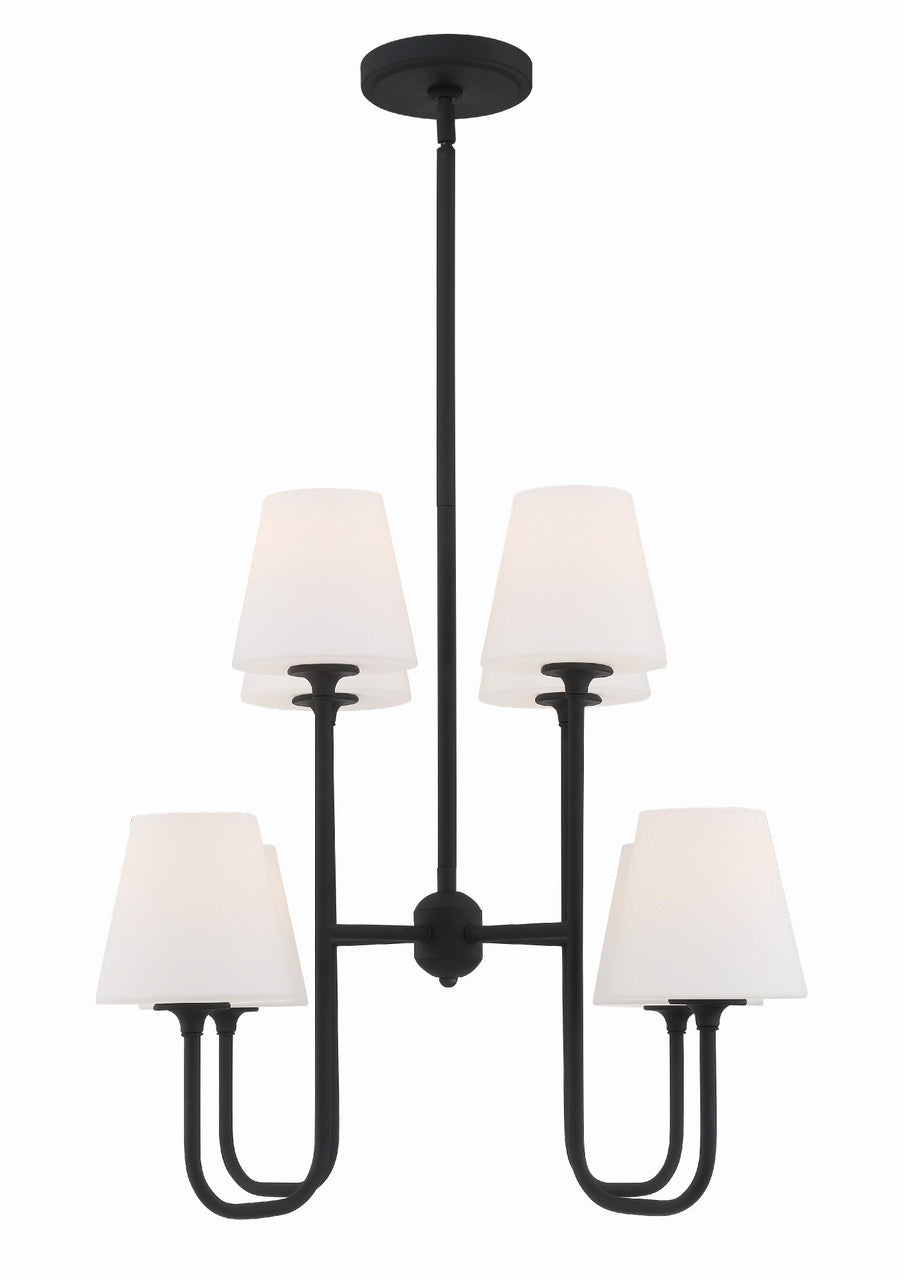 Crystorama Keenan 8 Light Black Forged Chandelier KEE-A3008-BF