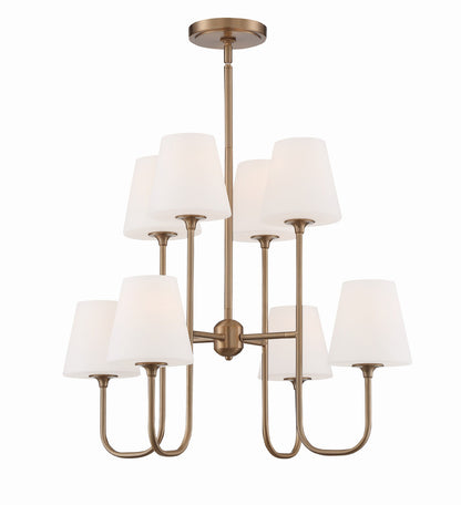 Crystorama Keenan 8 Light Vibrant Gold Chandelier KEE-A3008-VG