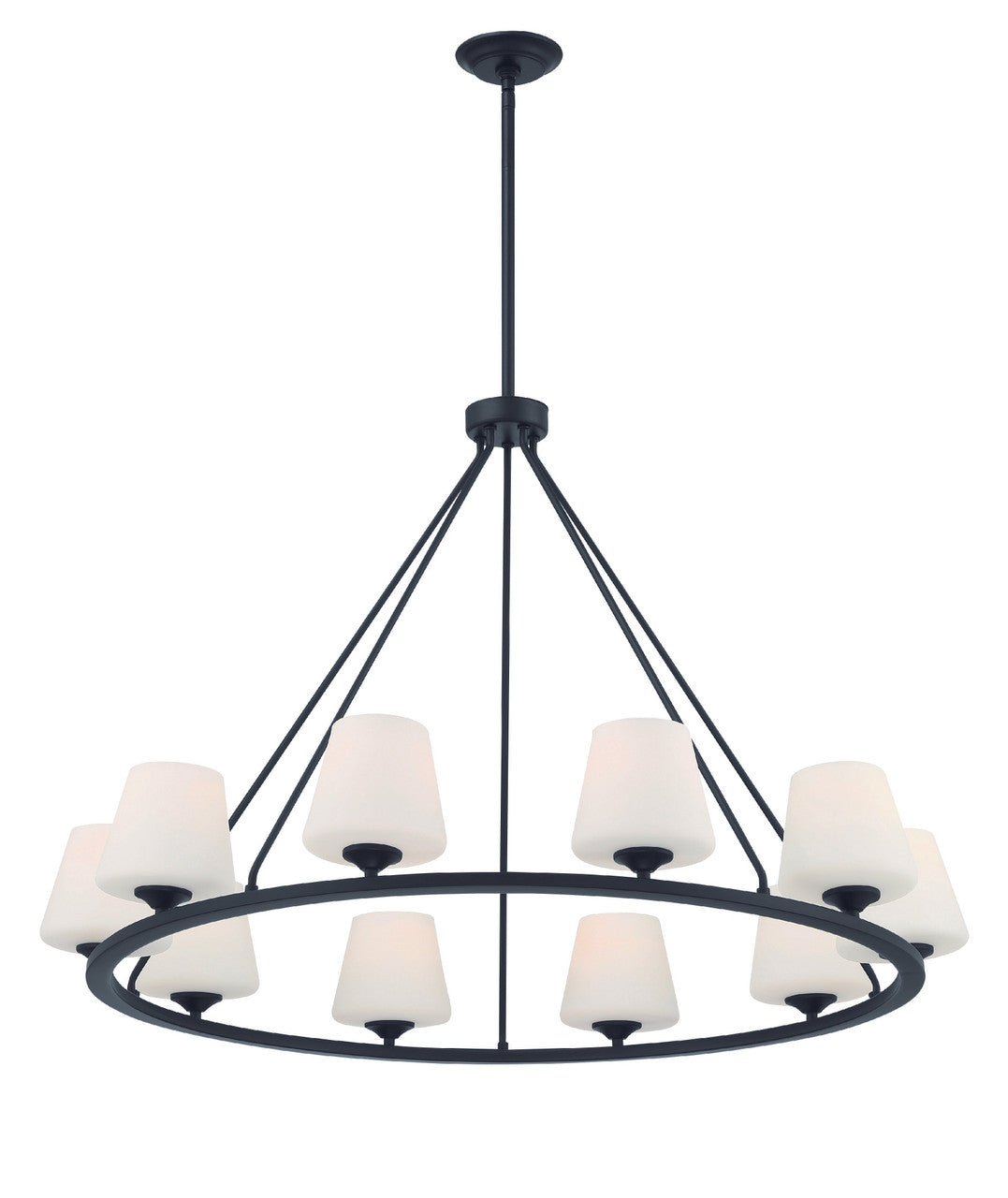 Crystorama Keenan 10 Light Matte Black Chandelier KEE-A3009-MK