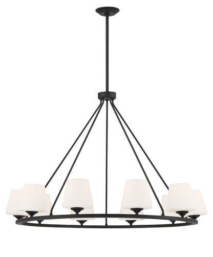 Crystorama Keenan 10 Light Matte Black Chandelier KEE-A3009-MK